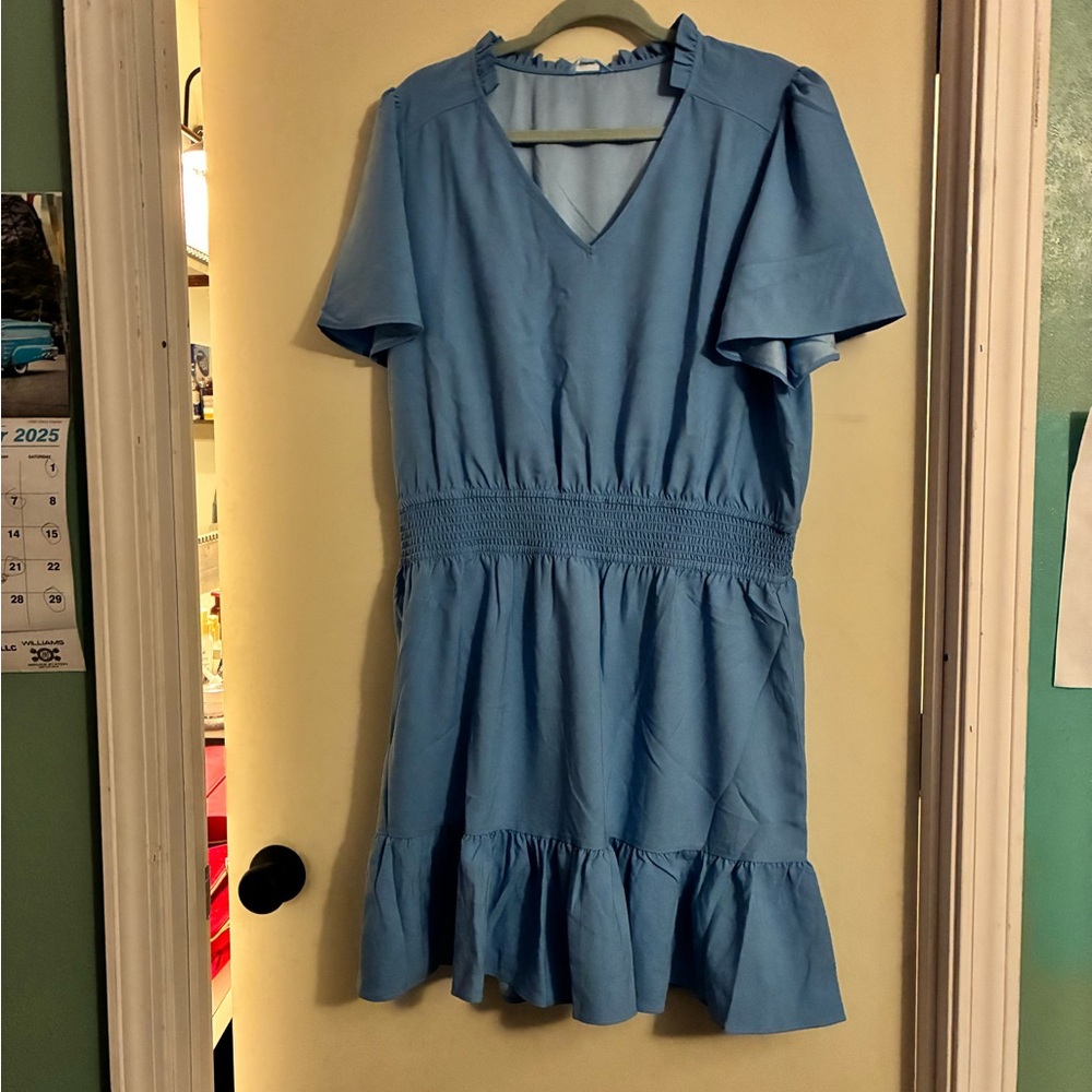 Draper James Ladies Double Tiered V- Neck Mini Dress